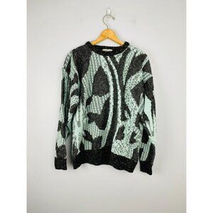 Vtg Area by Tag Size XL Men's Crazy Pattern Crewneck Sweater, 80s Grandpa Style